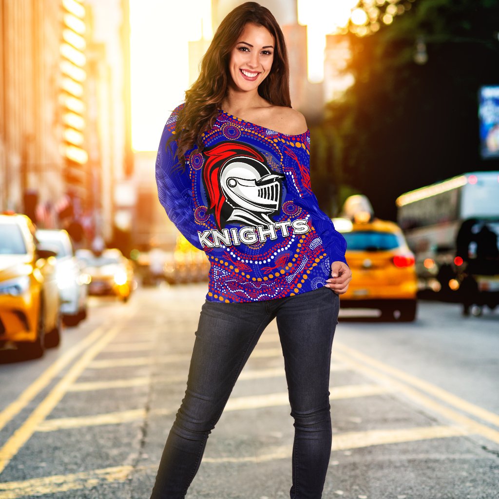 Knights Women Off Shoulder Sweater Aboriginal - Vibe Hoodie