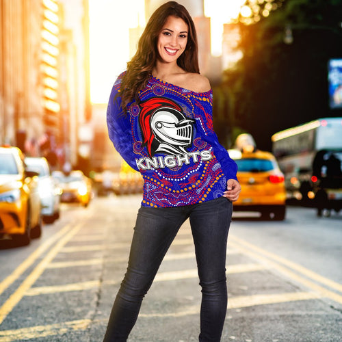 Knights Women Off Shoulder Sweater Aboriginal - Vibe Hoodie