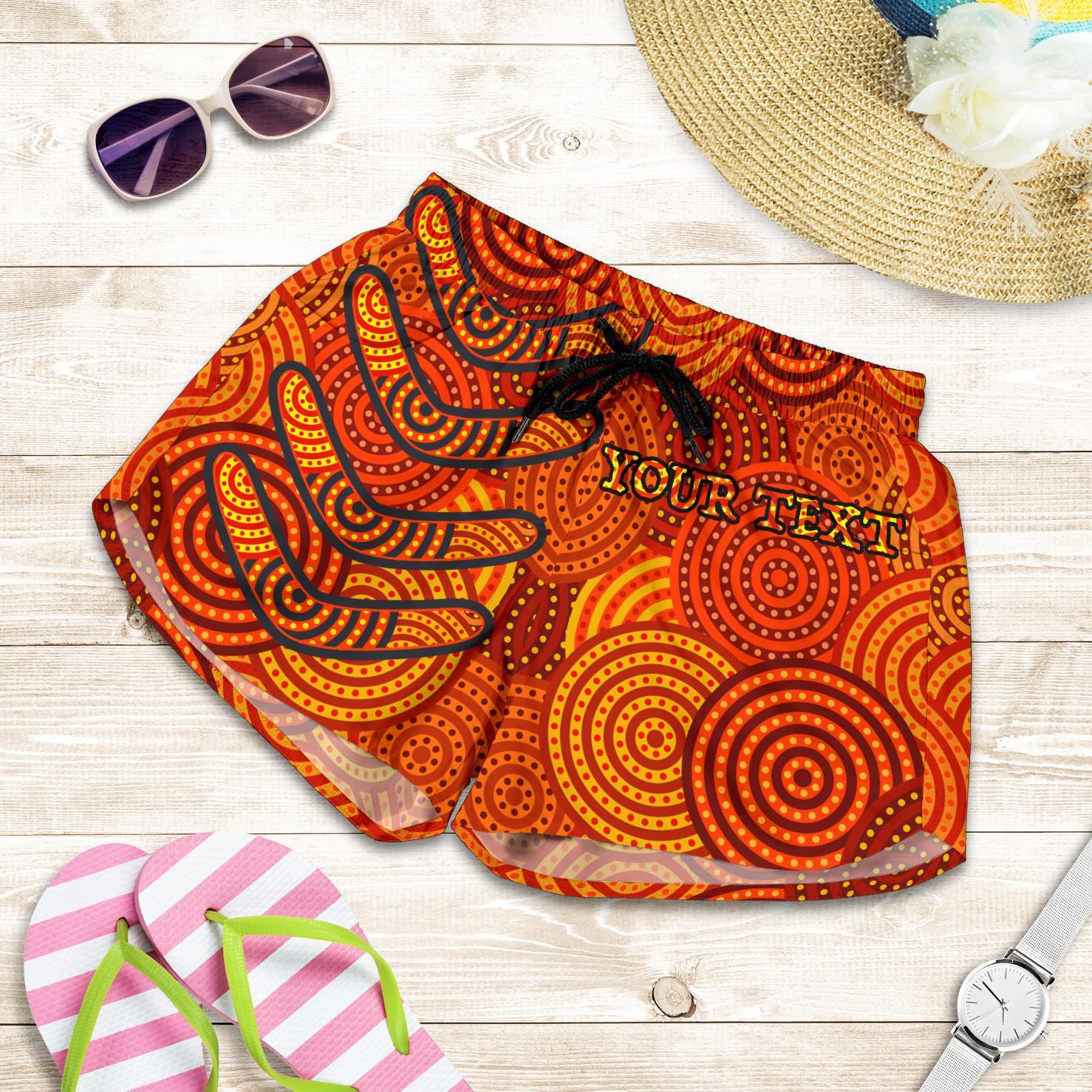 Aboriginal Personalised Women's Short - Aboriginal Boomerangs And Dot Circle - Vibe Hoodie