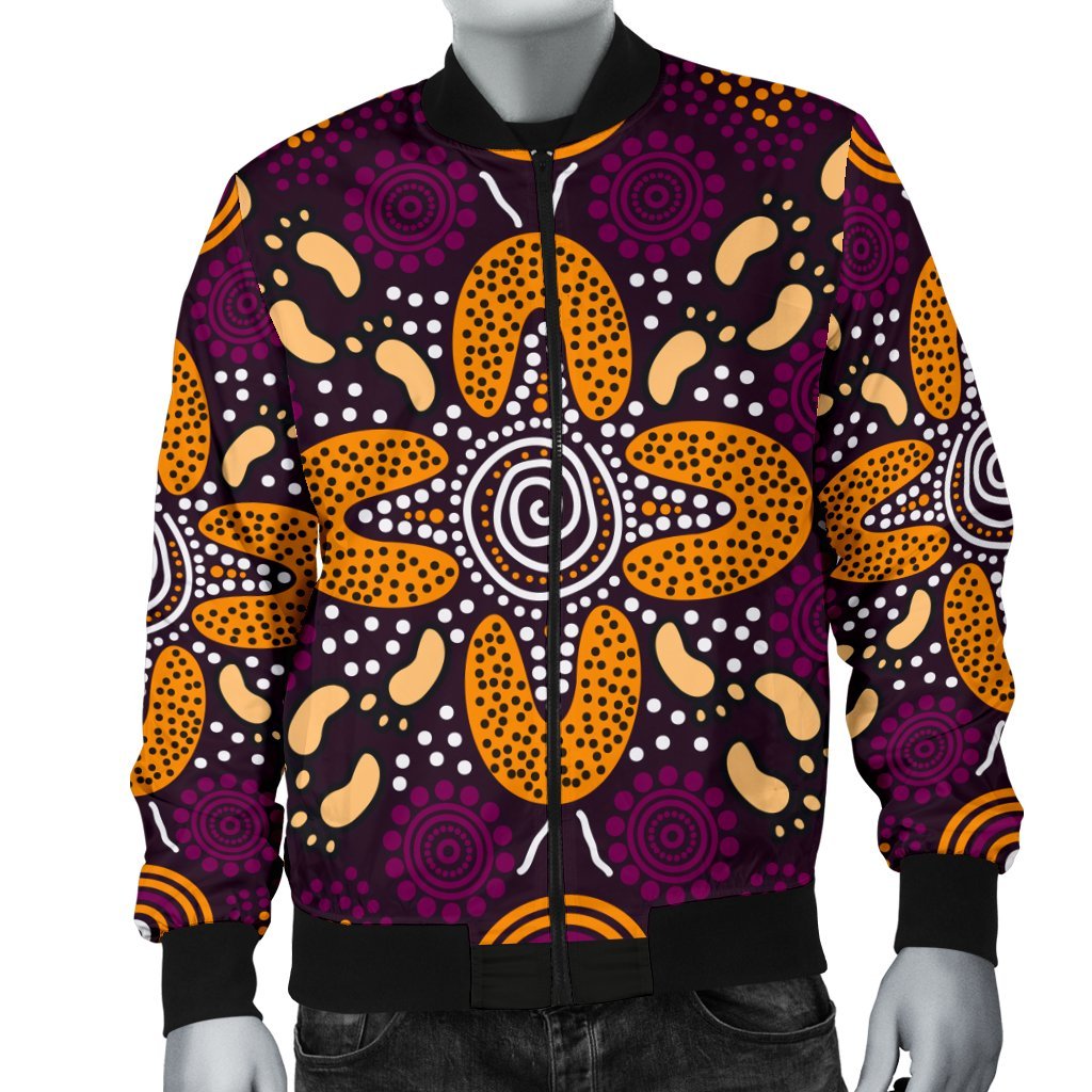 aboriginal-mens-bomber-jacket-flowers-dot-panting-art