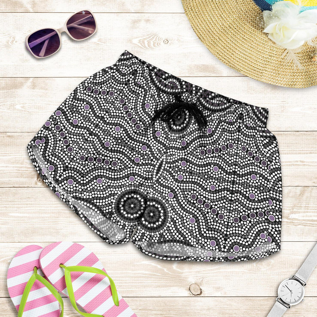 Aboriginal Shorts, Indigenous Dot Painting Short Women 04 - Vibe Hoodie