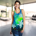 Aboriginal Women's Racerback Tank - Indigenous Turtle Ocean Dot Painting Art - Vibe Hoodie