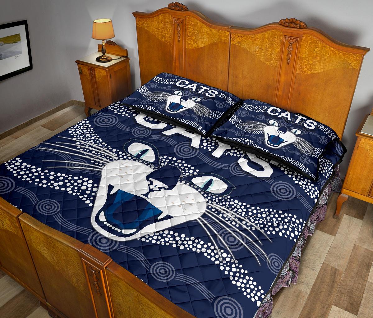 geelong-quilt-bed-set-cats-indigenous-navy