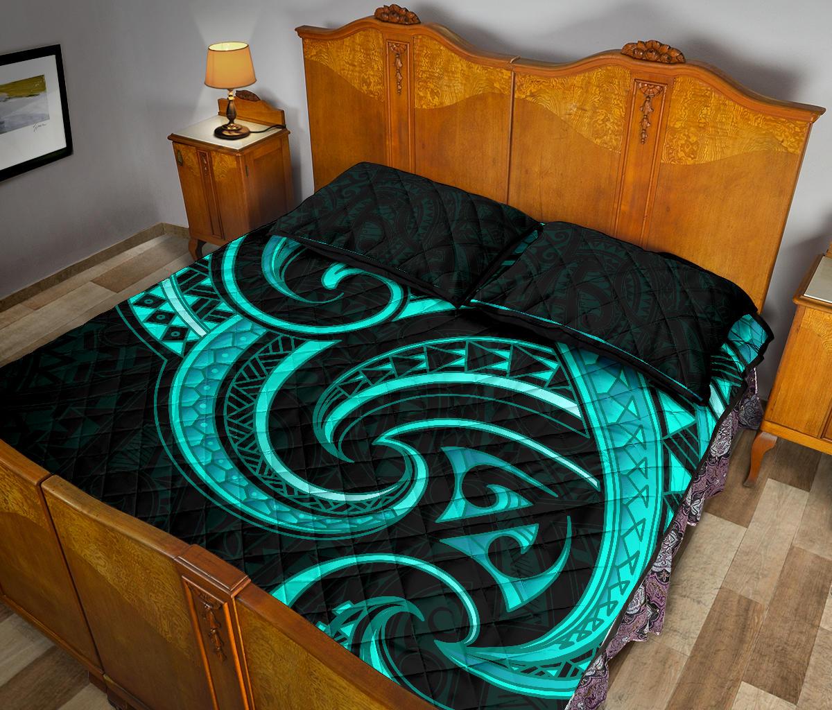 new-zealand-maori-mangopare-quilt-bed-set-polynesian-turquoise
