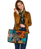 aboriginal-leather-tote-bag-turtle-indigenous-art
