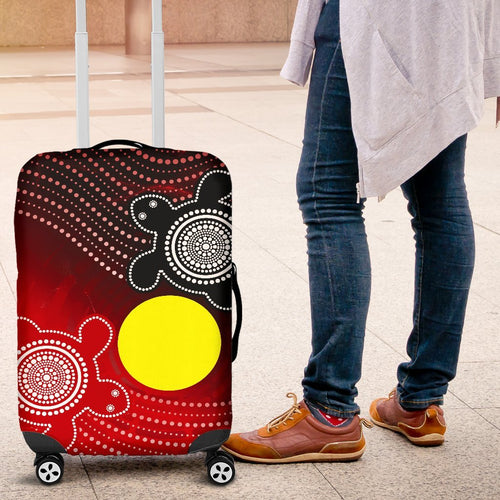 aboriginal-luggage-covers-indigenous-circle-dot-painting-style