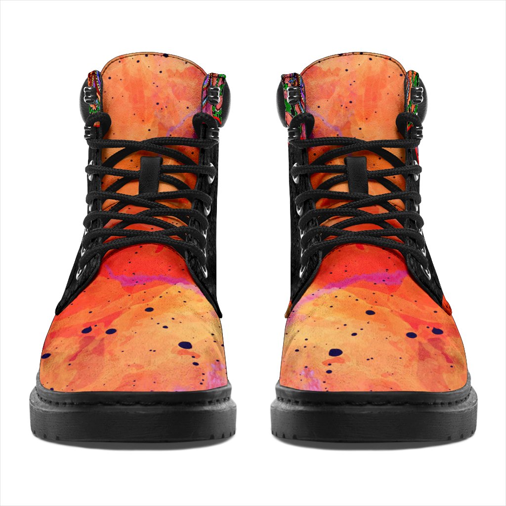 aboriginal-all-season-boots-aussie-indigenous-patterns-orange