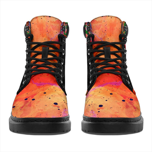 aboriginal-all-season-boots-aussie-indigenous-patterns-orange