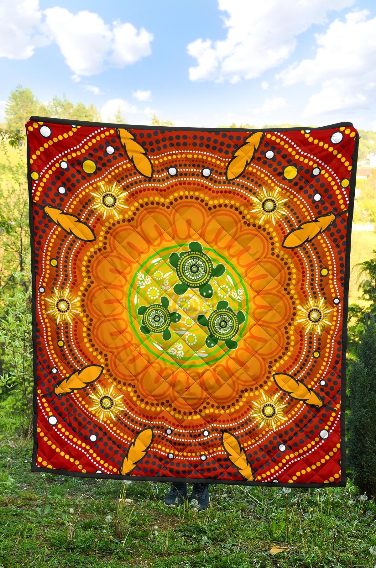 aboriginal-premium-quilt-turtle-circle-dot-painting-art