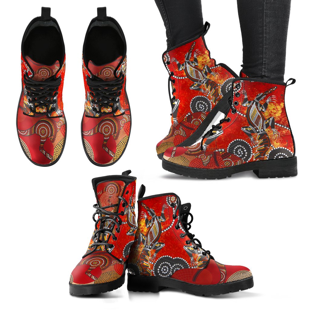 kagaroo-crocodile-leather-boots-australia-aboriginal-dot