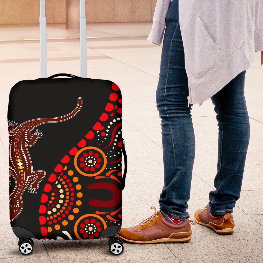 aboriginal-luggage-covers-aboriginal-lizard-with-dot-painting-patterns