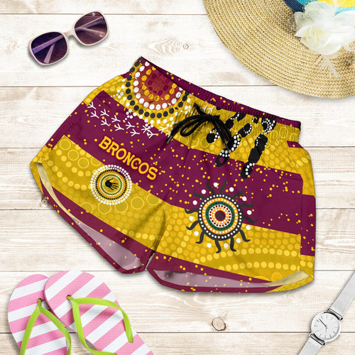 Brisbane Broncos Women Shorts Indigenous Country Style No.1 - Vibe Hoodie