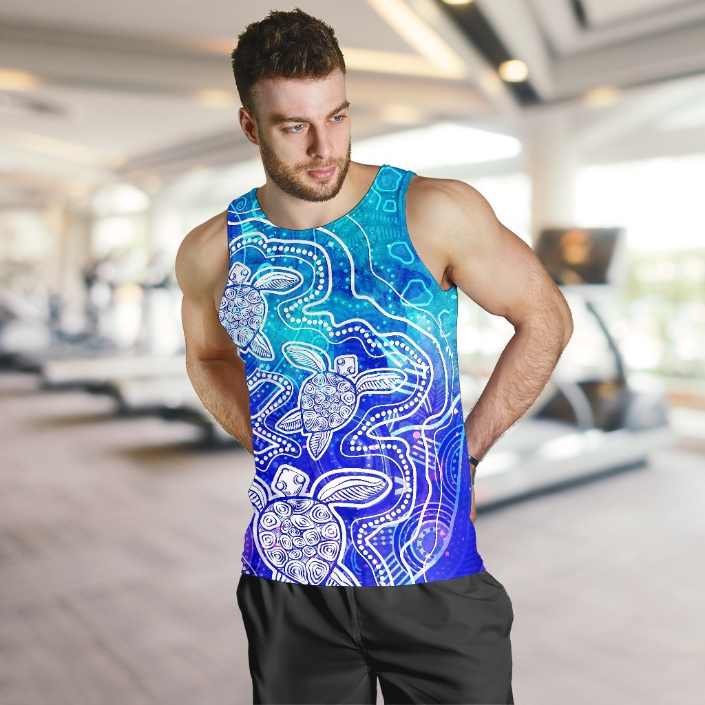 aboriginal-mens-tank-top-sea-turtle-with-indigenous-patterns-blue