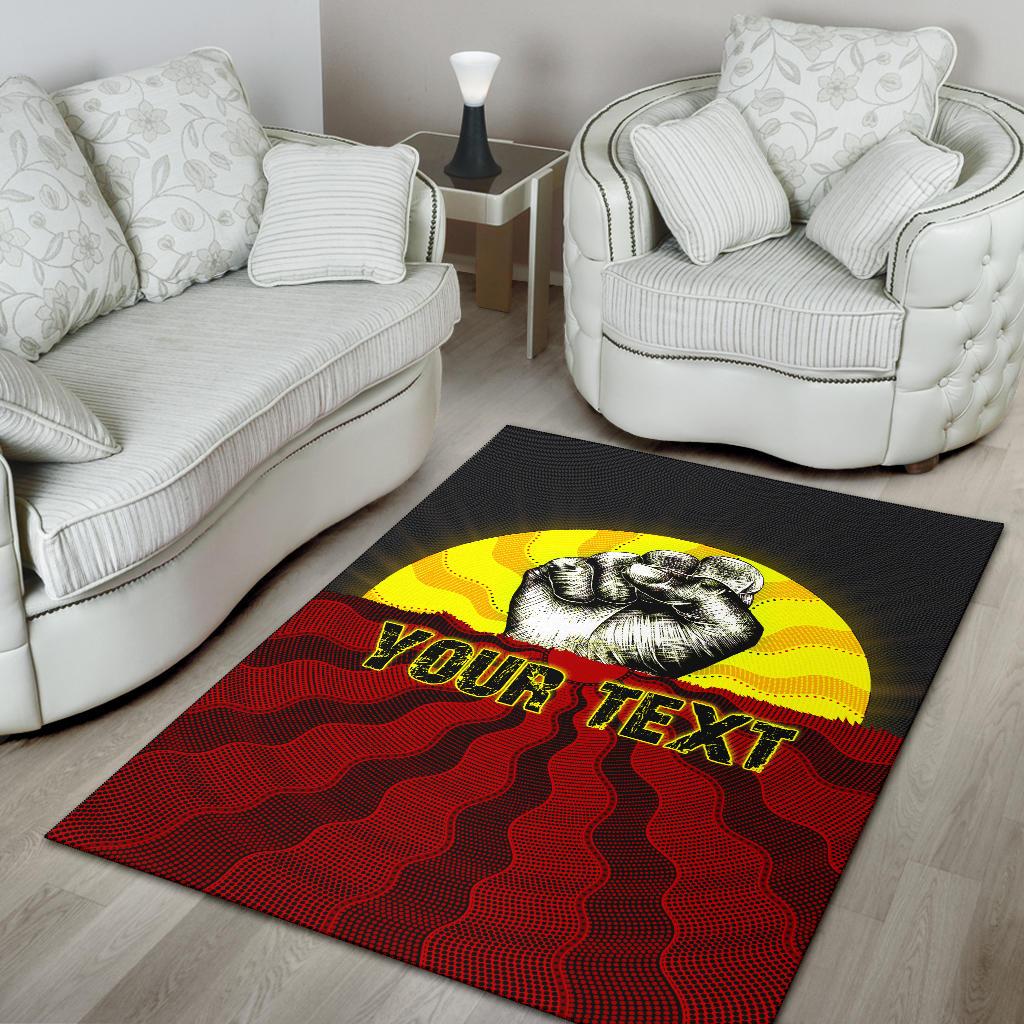 custom-aboriginal-area-rug-black-lives-matter-sun-dot-painting