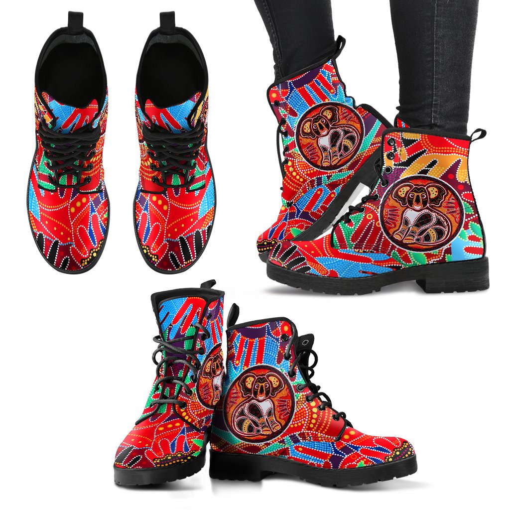 aboriginal-leather-boots-koala-and-hand-art-dot-painting-boots