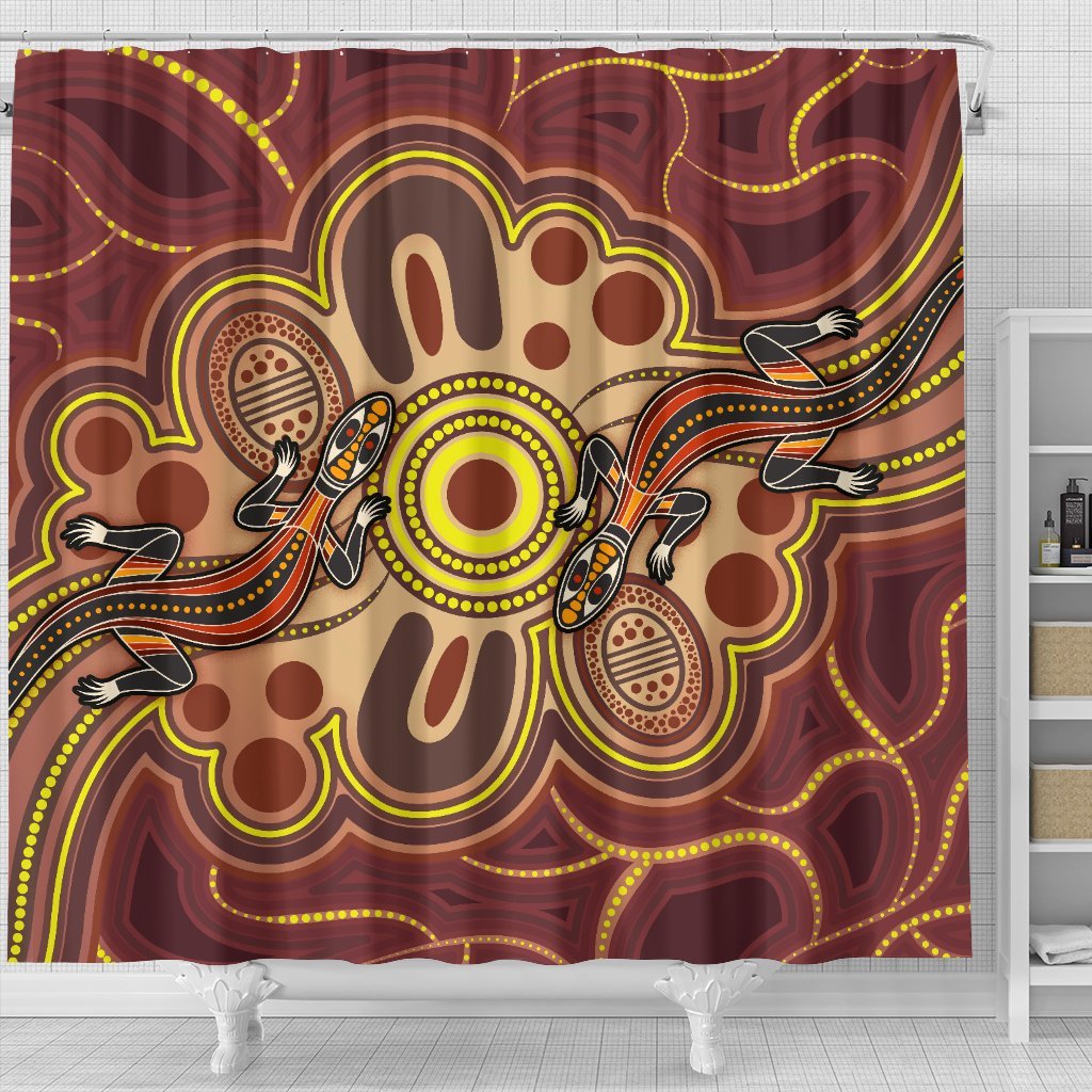 aboriginal-shower-curtain-indigenous-lizard-dot-painting-art