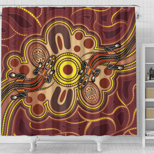aboriginal-shower-curtain-indigenous-lizard-dot-painting-art