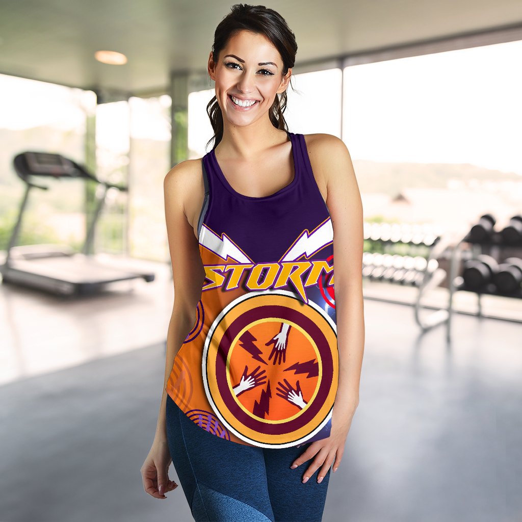 Melbourne Women's Racerback Tank Storm Style - Vibe Hoodie