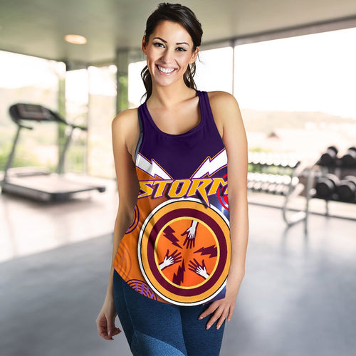 Melbourne Women's Racerback Tank Storm Style - Vibe Hoodie