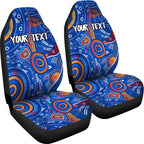 custom-text-aboriginal-car-seat-cover-indigenous-footprint-patterns-blue-color