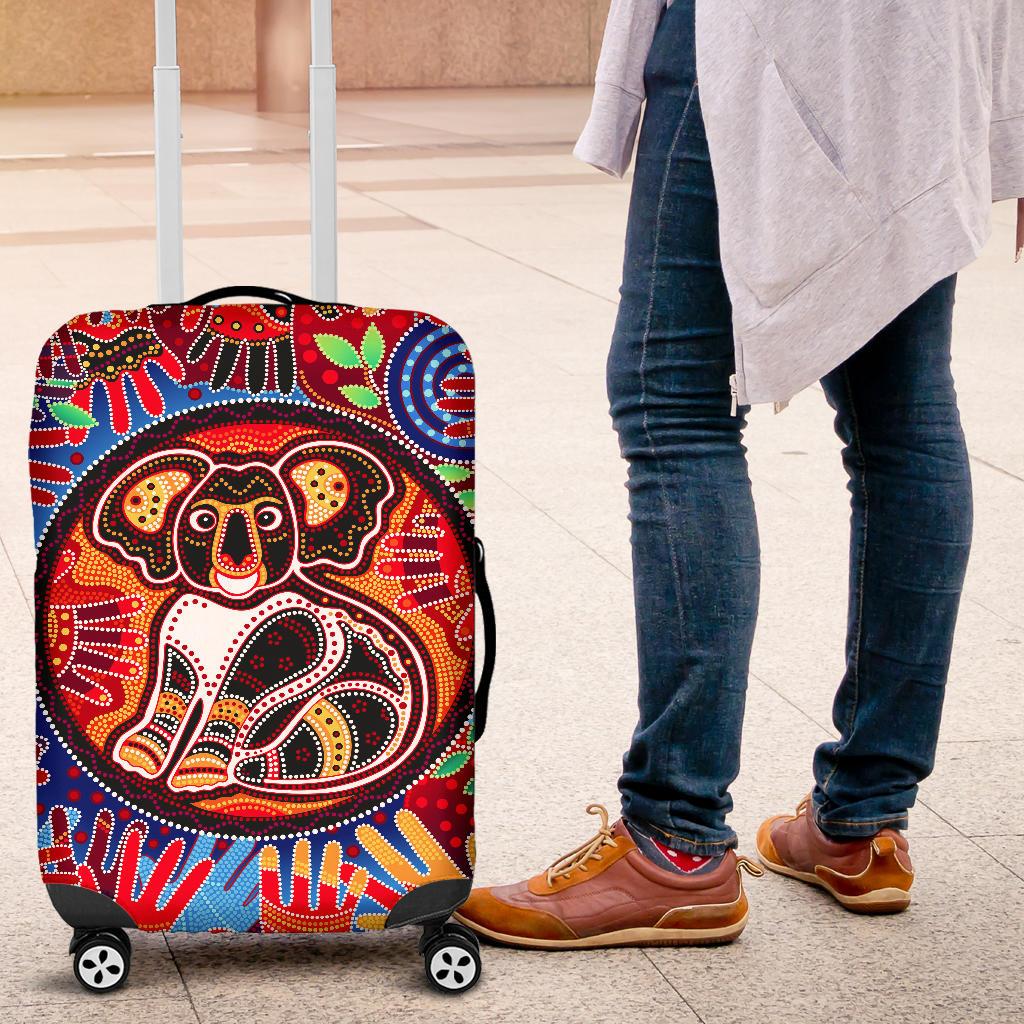 aboriginal-luggage-cover-koala-and-hand-art-dot-painting-suitcase-cover