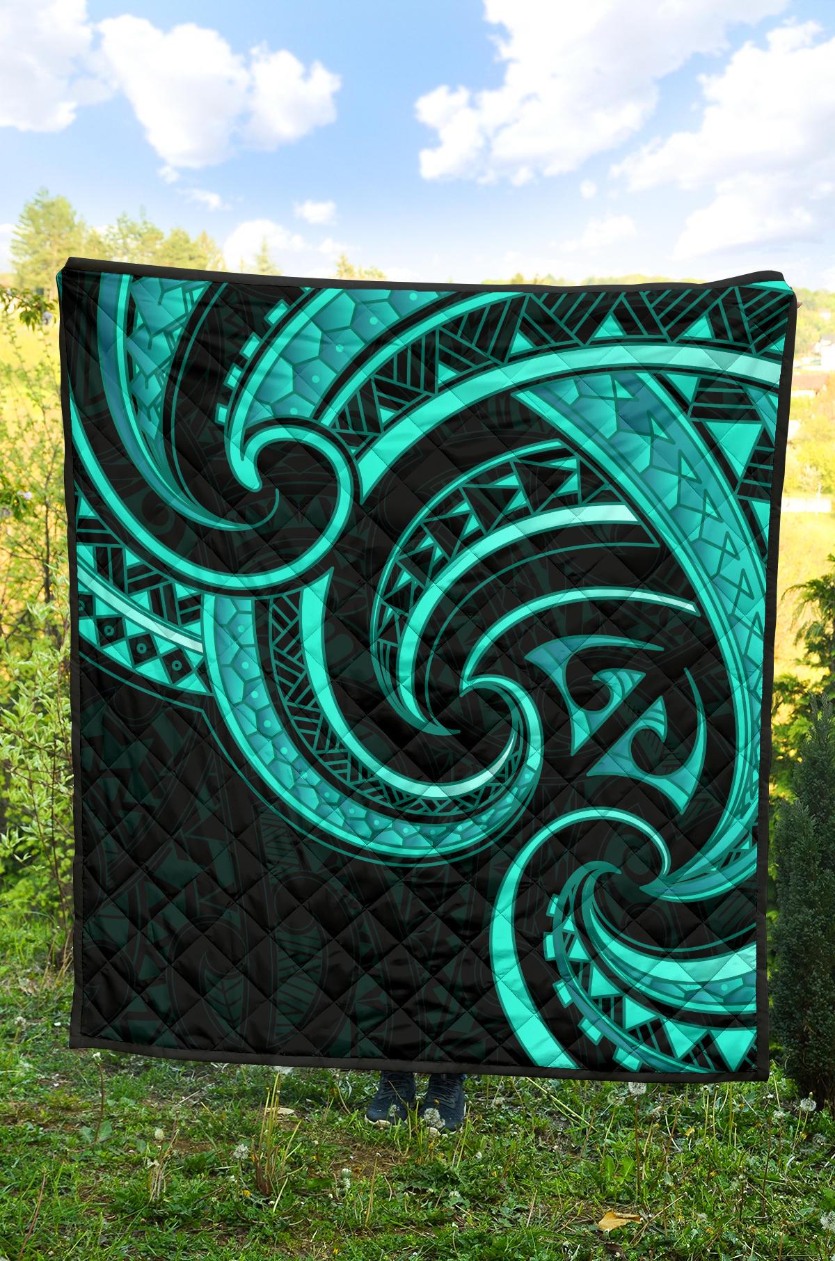 new-zealand-maori-mangopare-premium-quilt-polynesian-turquoise