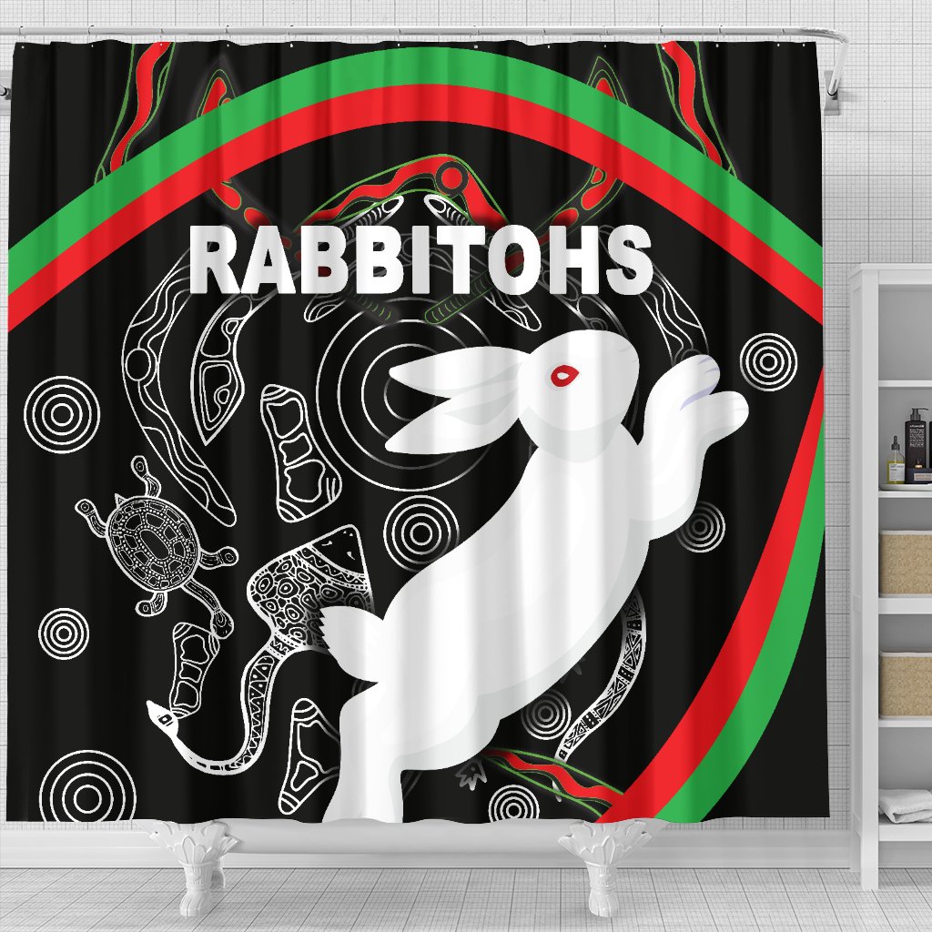 rabbitohs-shower-curtain-indigenous-mystery-vibes