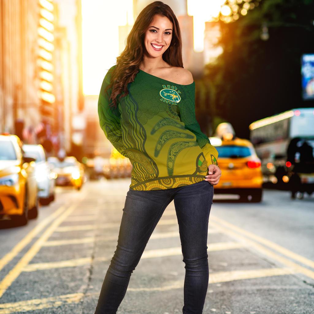 Off Shoulder Sweater, Aboriginal Australian Rugby Sweater - Vibe Hoodie
