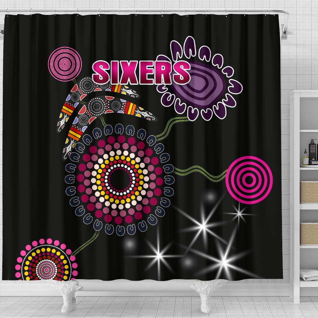 sydney-shower-curtain-sixers-indigenous-black