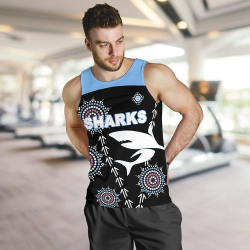 cronulla-mens-tank-top-sharks-simple-indigenous-black