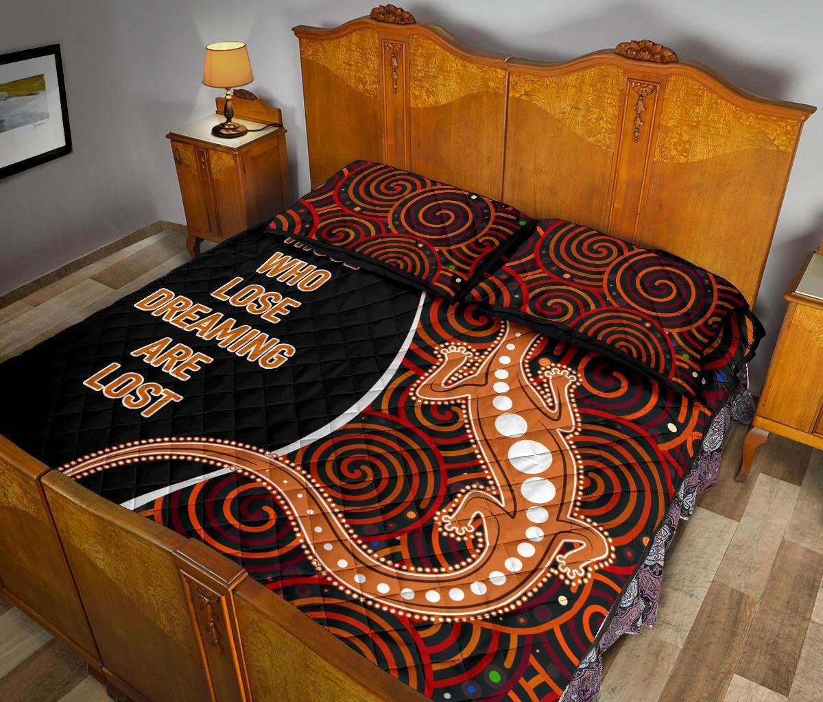 aboriginal-quilt-bed-set-indigenous-lizard-dreaming
