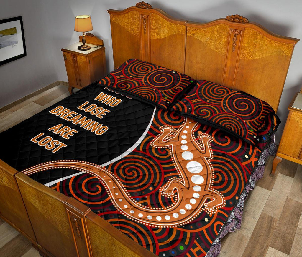 aboriginal-quilt-bed-set-indigenous-lizard-dreaming