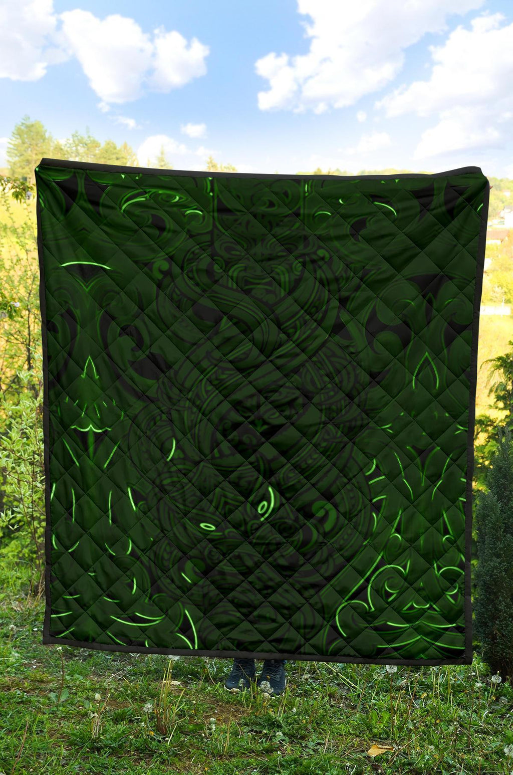 new-zealand-premium-quilt-maori-gods-tumatauenga-god-of-war-green