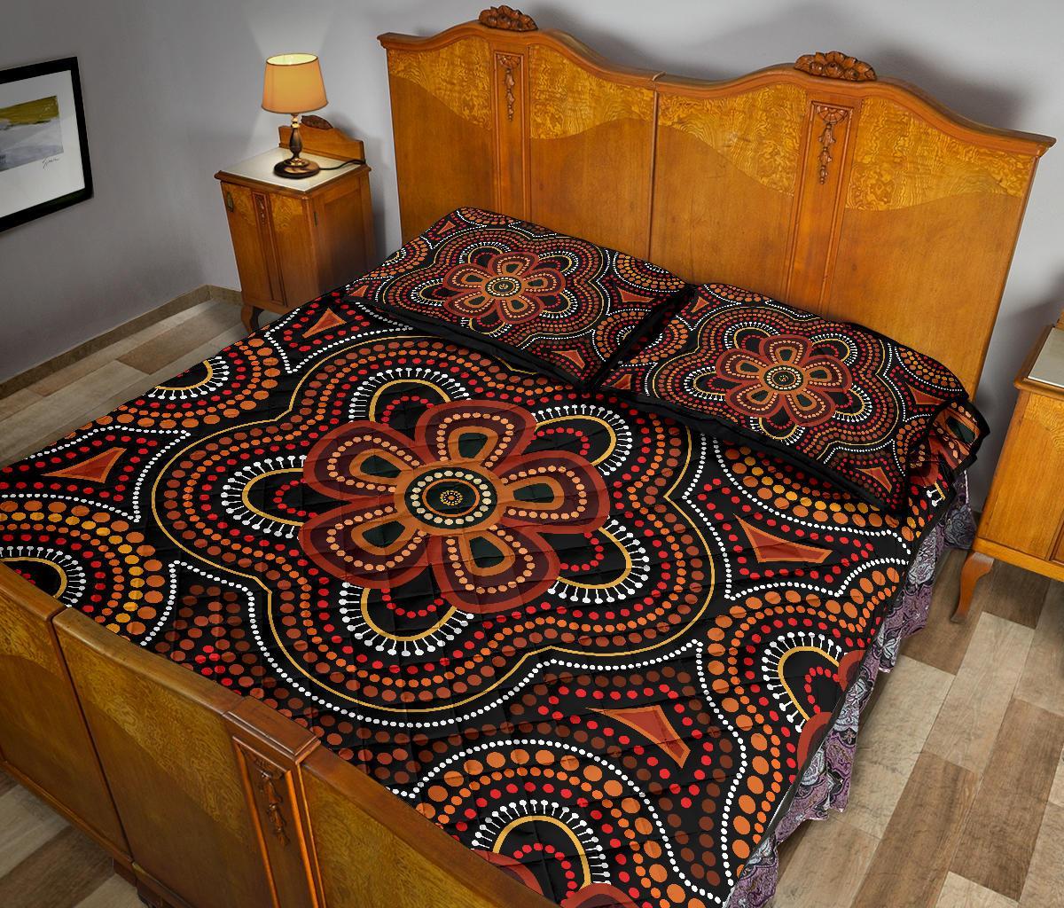 aboriginal-quilt-bed-set-aboriginal-dot-painting-flowers-style-ver02
