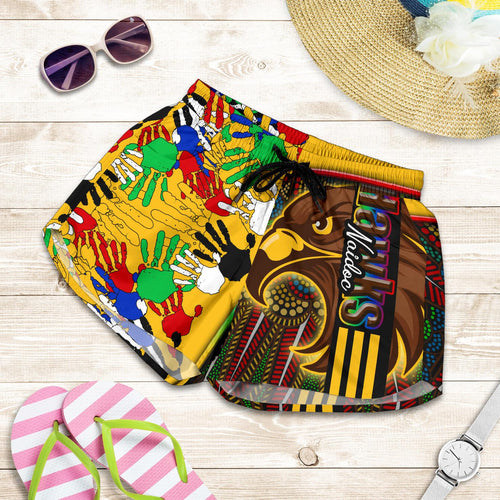 Pride Hawks All Over Print Women's Shorts Hawthorn Naidoc Week Aboriginal Version Special - Vibe Hoodie
