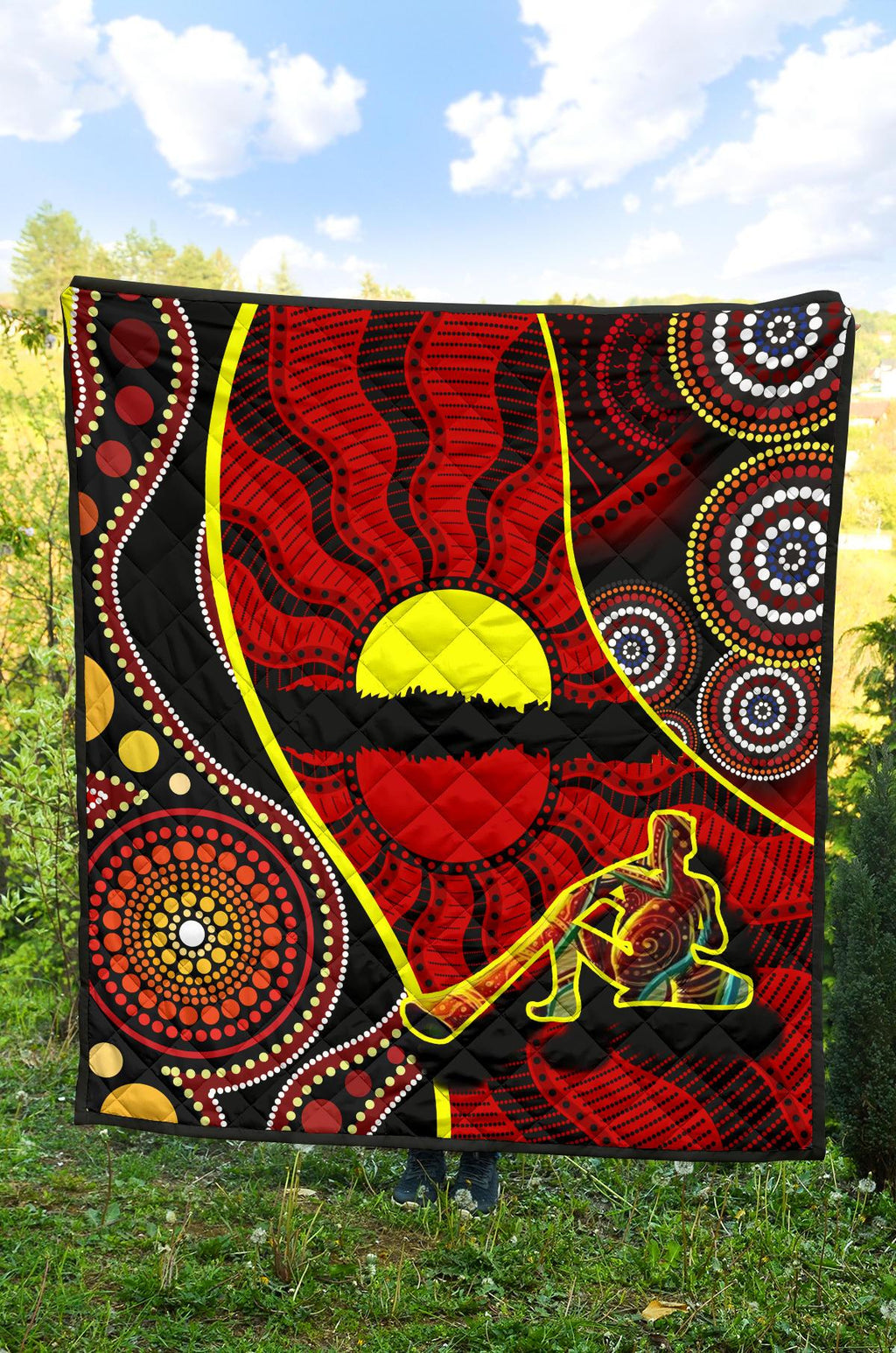 premium-quilt-australia-aboriginal-dots-with-didgeridoo
