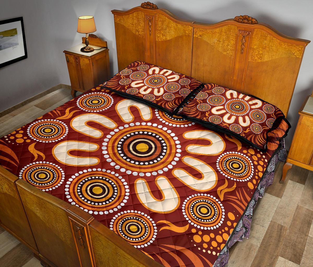 aboriginal-quilt-bed-set-circle-flowers-patterns-ver03