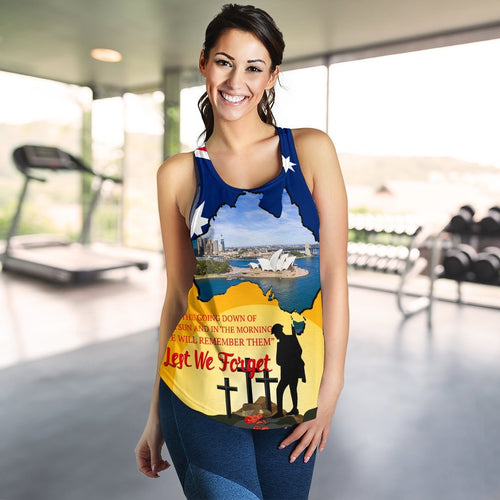 Anzac Day Women's Racerback Tank - Today's Peace Is Yesterday's Sacrifice - Vibe Hoodie