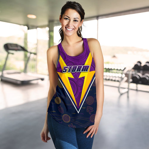 Storm Women Racerback Tank Indigenous Artsy Style - Vibe Hoodie