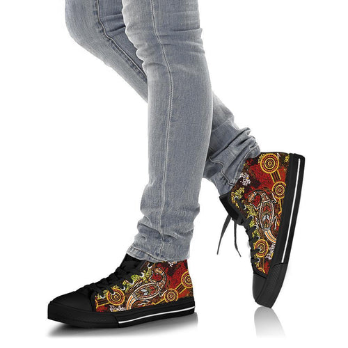aboriginal-high-top-shoe-kangaroo-and-lizard-dot-painting-art-bn18
