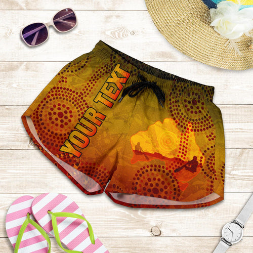 [Custom] Aboriginal Women's Shorts, Australian Map with  Indigenous Color - Vibe Hoodie
