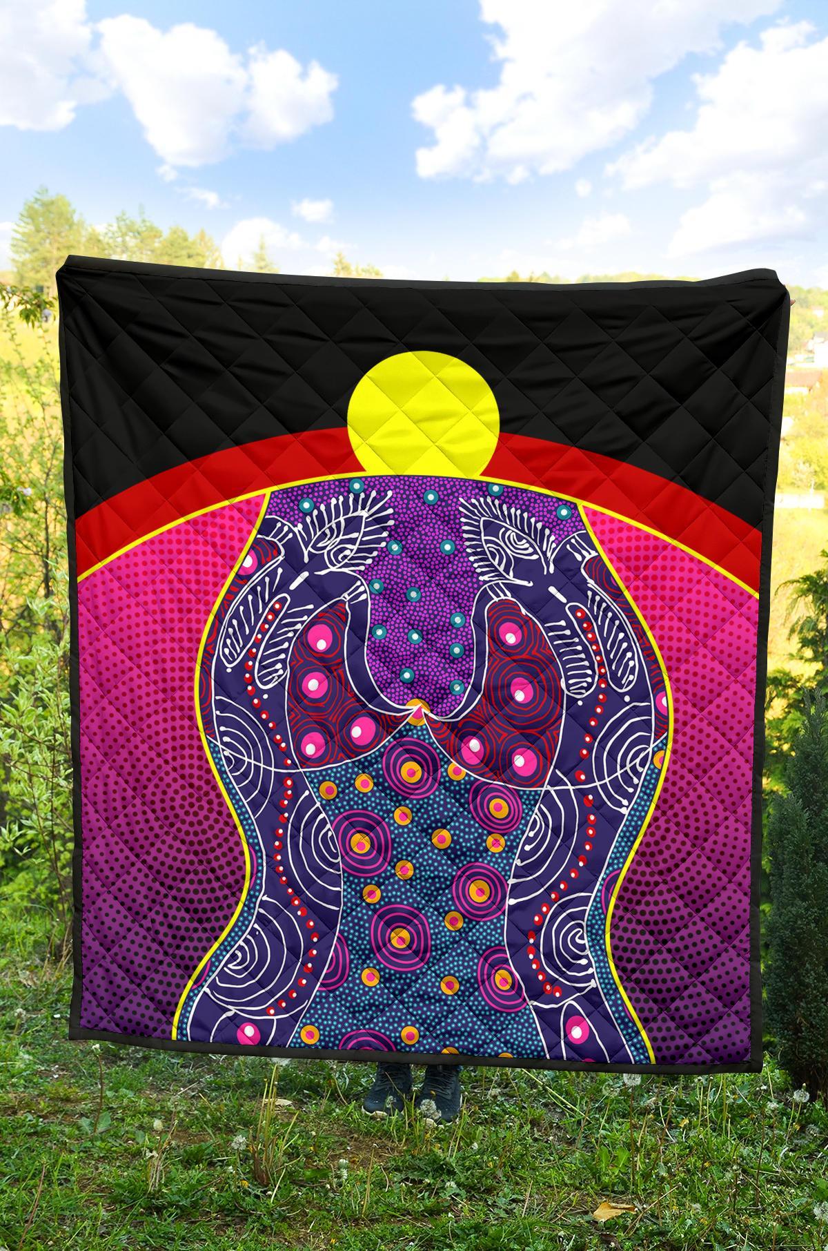 premium-quilt-aboriginal-sublimation-dot-pattern-style-violet