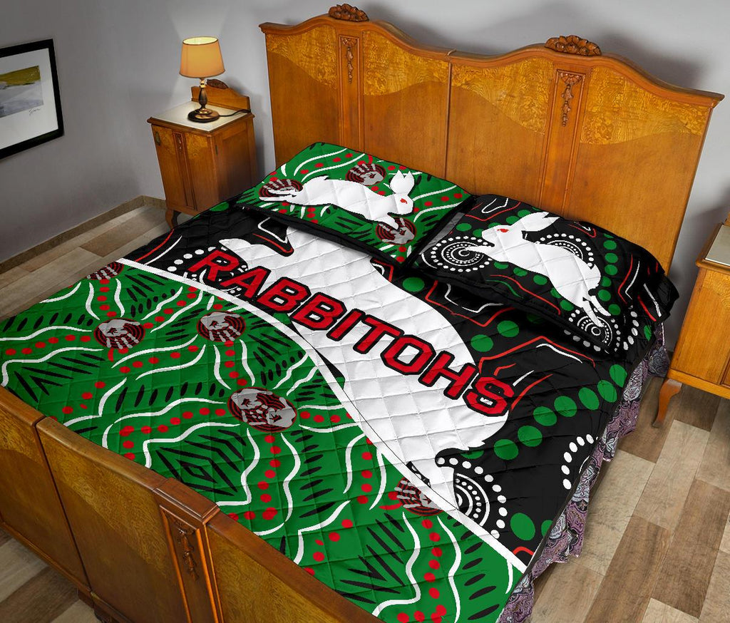 rabbitohs-quilt-bed-set-aboriginal
