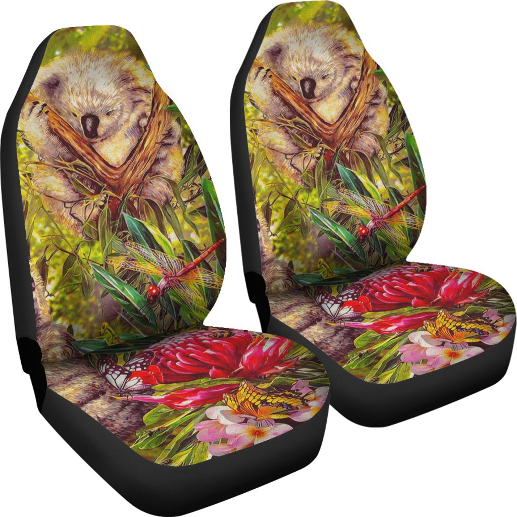koala-car-seat-covers-3d-koala-with-waratah-flower-seat-cover-universal-fit