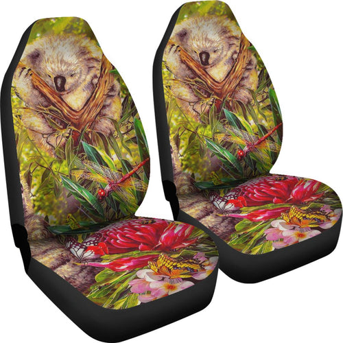 koala-car-seat-covers-3d-koala-with-waratah-flower-seat-cover-universal-fit