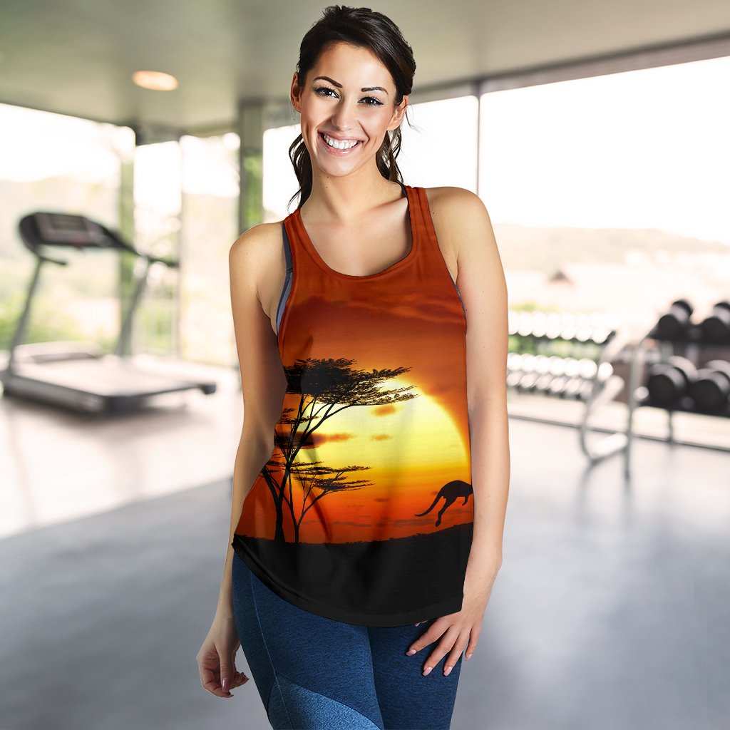 Racerback Tank - Kangaroo Top Tank Sunset Ver01 - Women - Vibe Hoodie