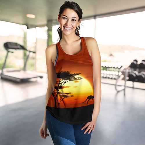 Racerback Tank - Kangaroo Top Tank Sunset Ver01 - Women - Vibe Hoodie