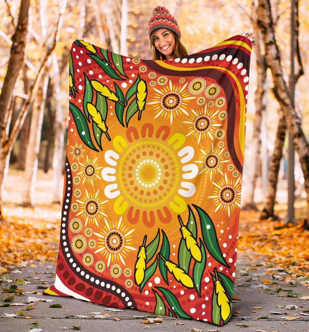 premium-blanket-indigenous-circle-leaf-patterns