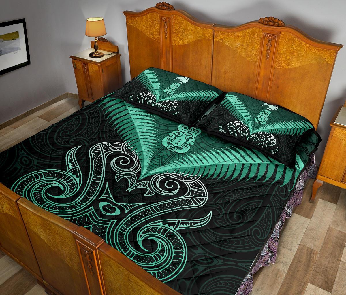 maori-manaia-new-zealand-quilt-bed-set-turquoise