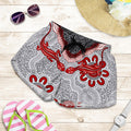 Aboriginal Women's Shorts - Indigenous Boomerang and Lizard Art - Vibe Hoodie